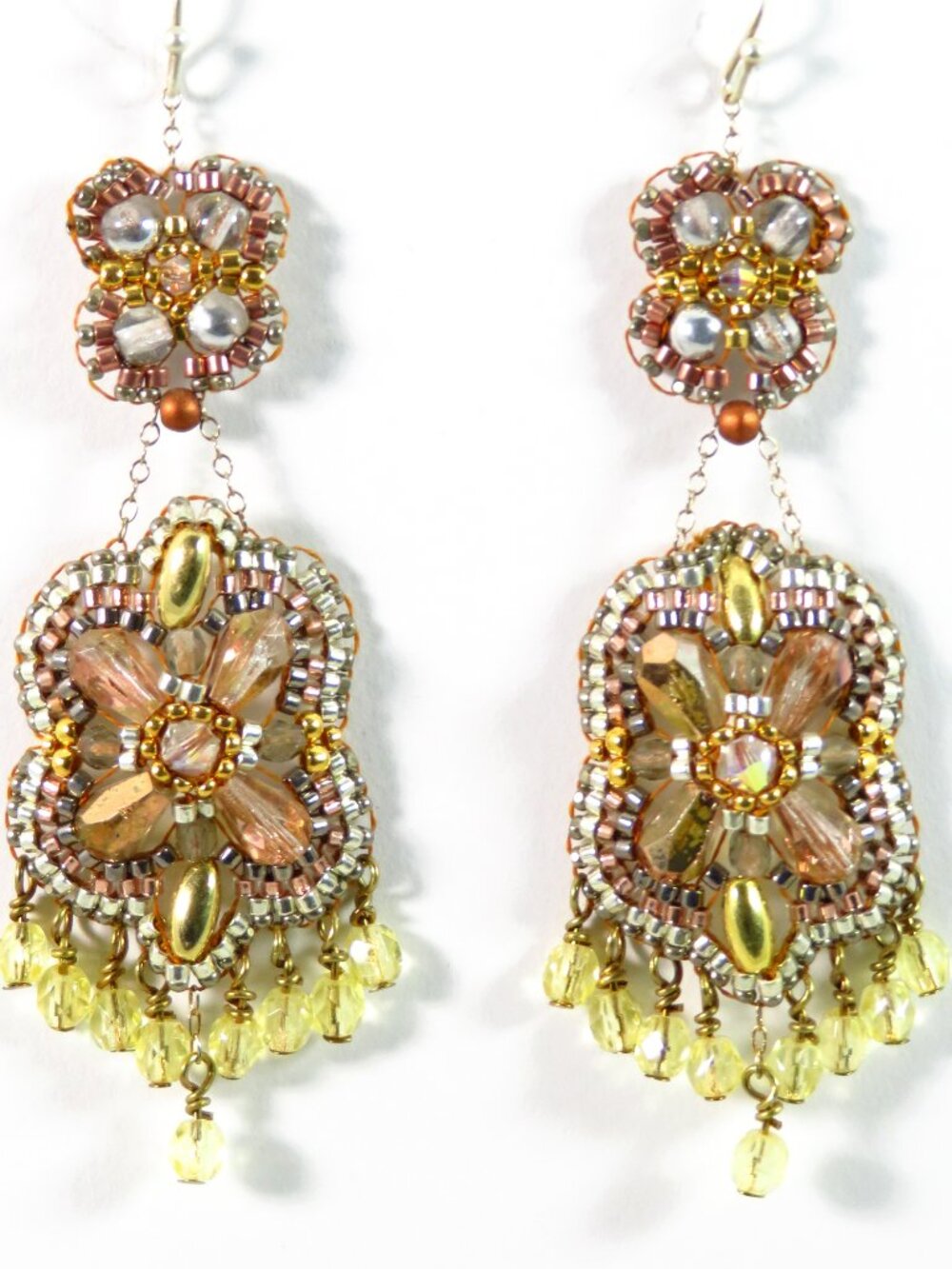 Designer crystal and glass earrings